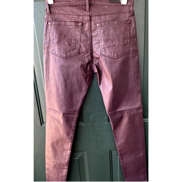 NWOT AG Farrah Skinny Ankle Coated Jeans 27R Portobello Leather Look High Rise - Picture 4 of 9